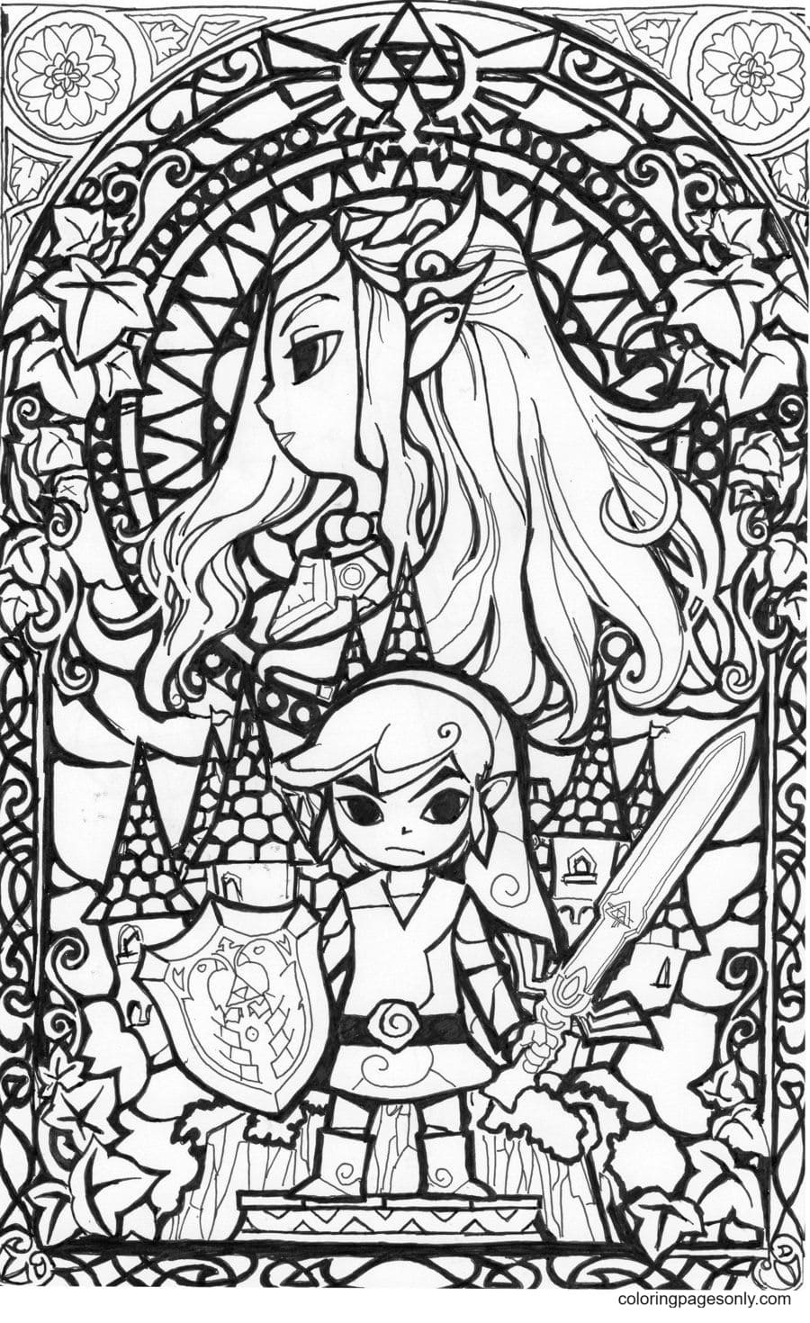 The Legend of Zelda Coloring Page Free Printable Coloring Pages