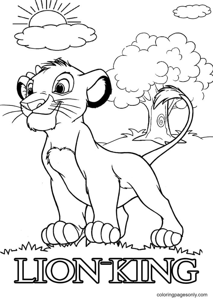 The Lion King Simba Coloring Page