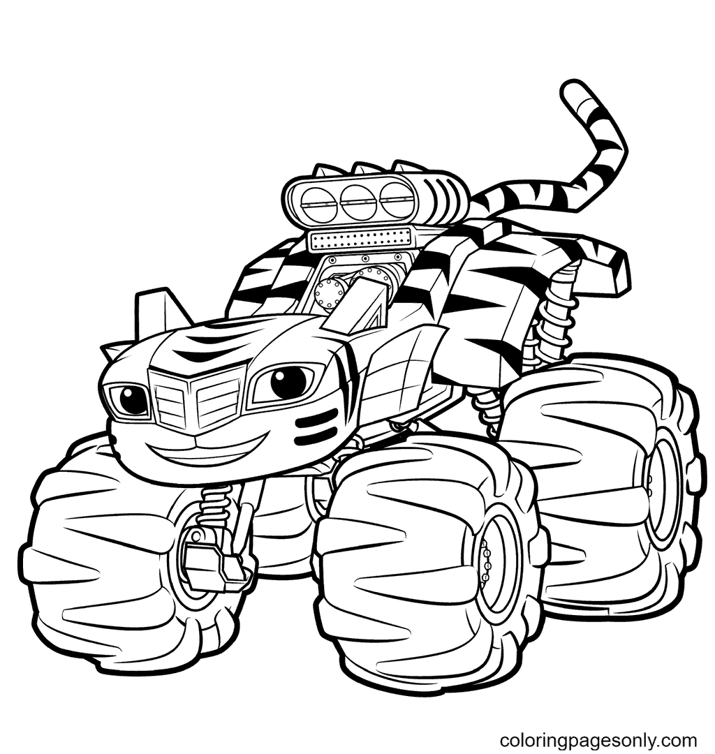Tiger Monster Truck Coloring Page