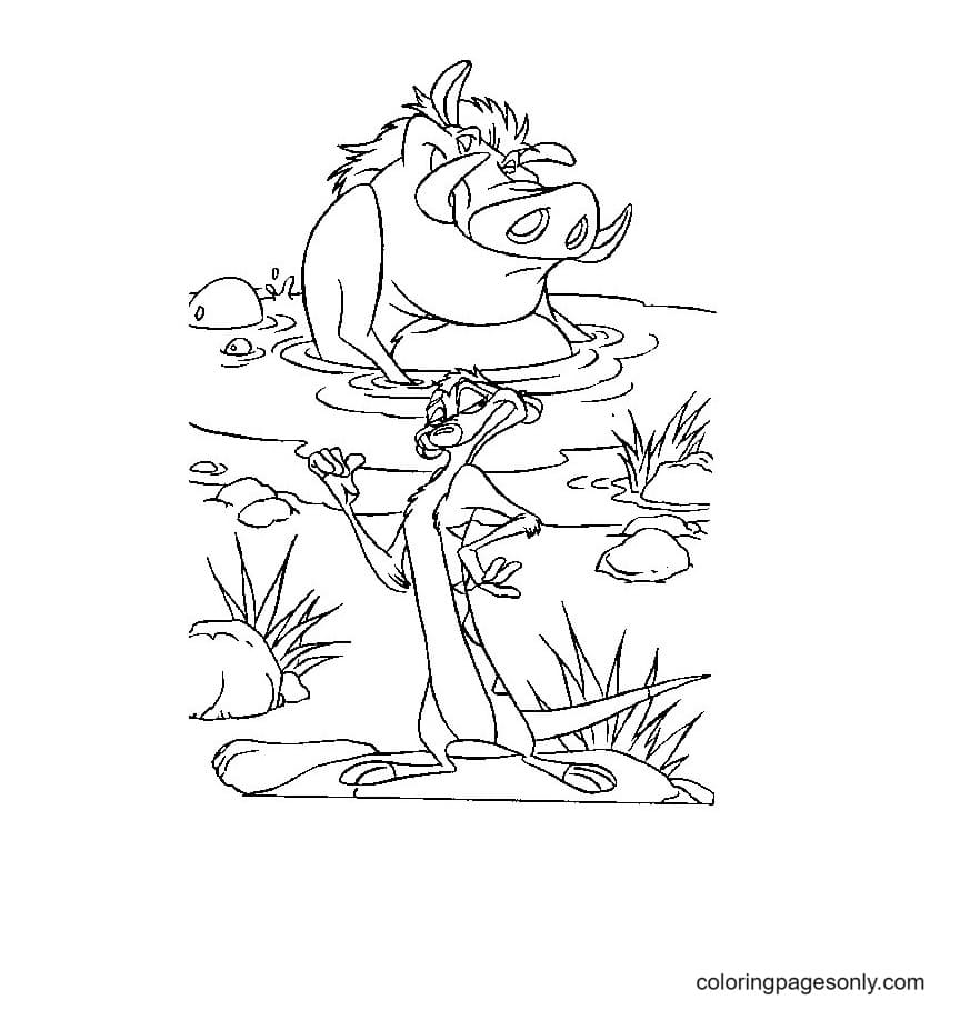 Timon and Pumbaa Coloring Pages