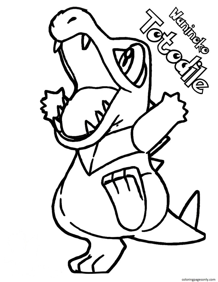 Totodile 口袋妖怪 Coloring Page