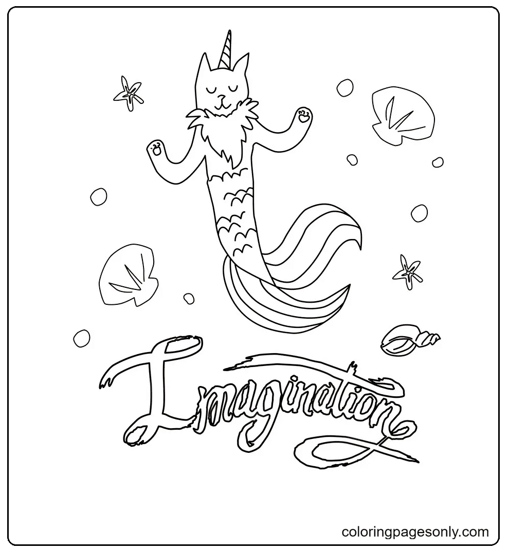 Unicorn Creative Cats Coloring Pages