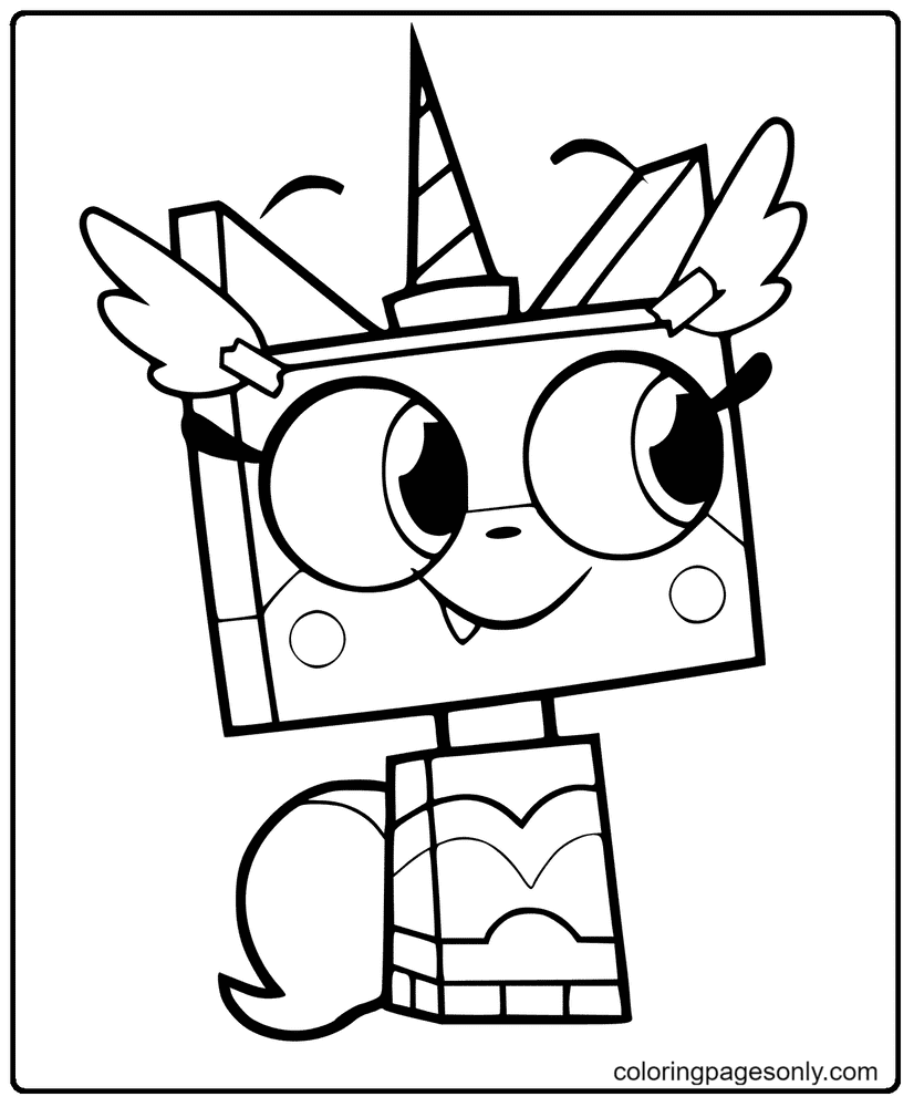 Unikitty in Wonder Woman Costume Coloring Page