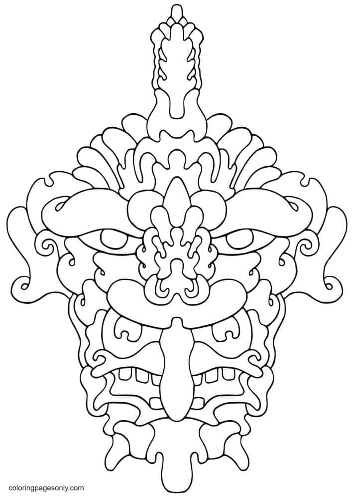 Vegepedia Abstract Face Coloring Page