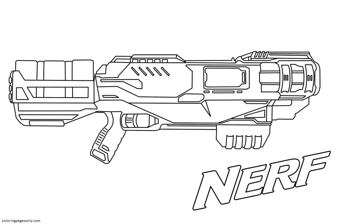 Very dangerous Nerf cannon Coloring Page - Free Printable Coloring Pages