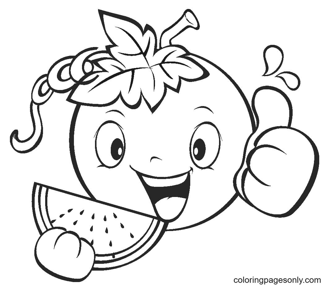 Watermelon Fruit Coloring Pages