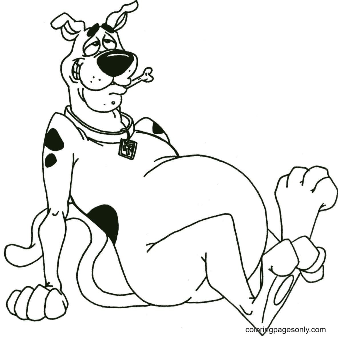 When Scooby Doo had a thick supper Coloring Page