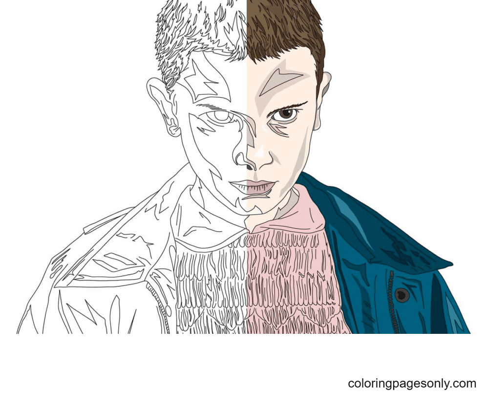 You can color the other half of Jane Hopper yourself from Stranger Things