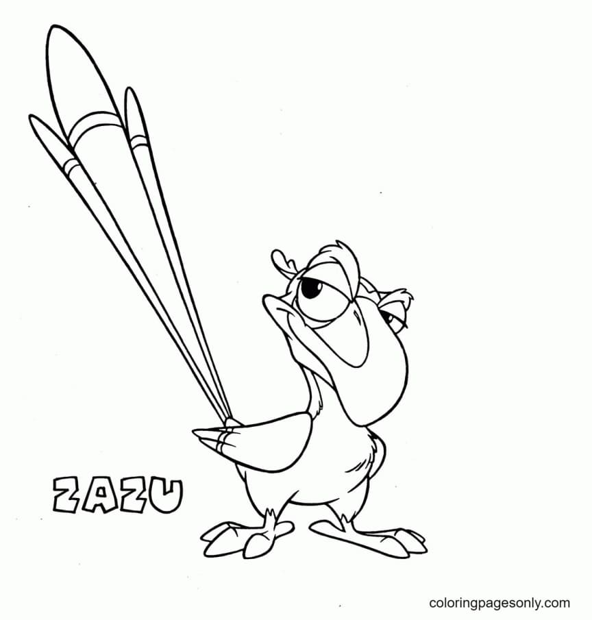 Zazu From The Lion King Coloring Page