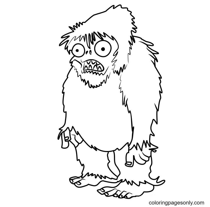 Zombie Yeti Coloring Page