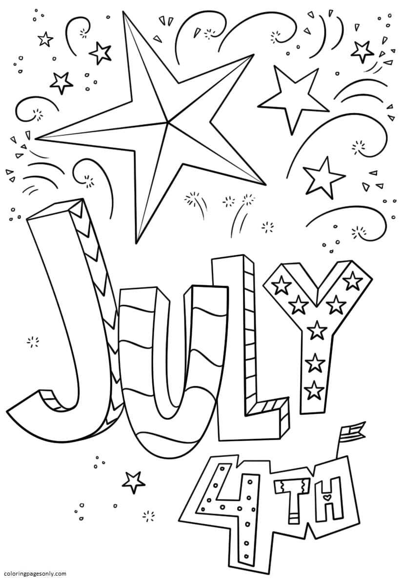 Beautiful July 4th Coloring Pages