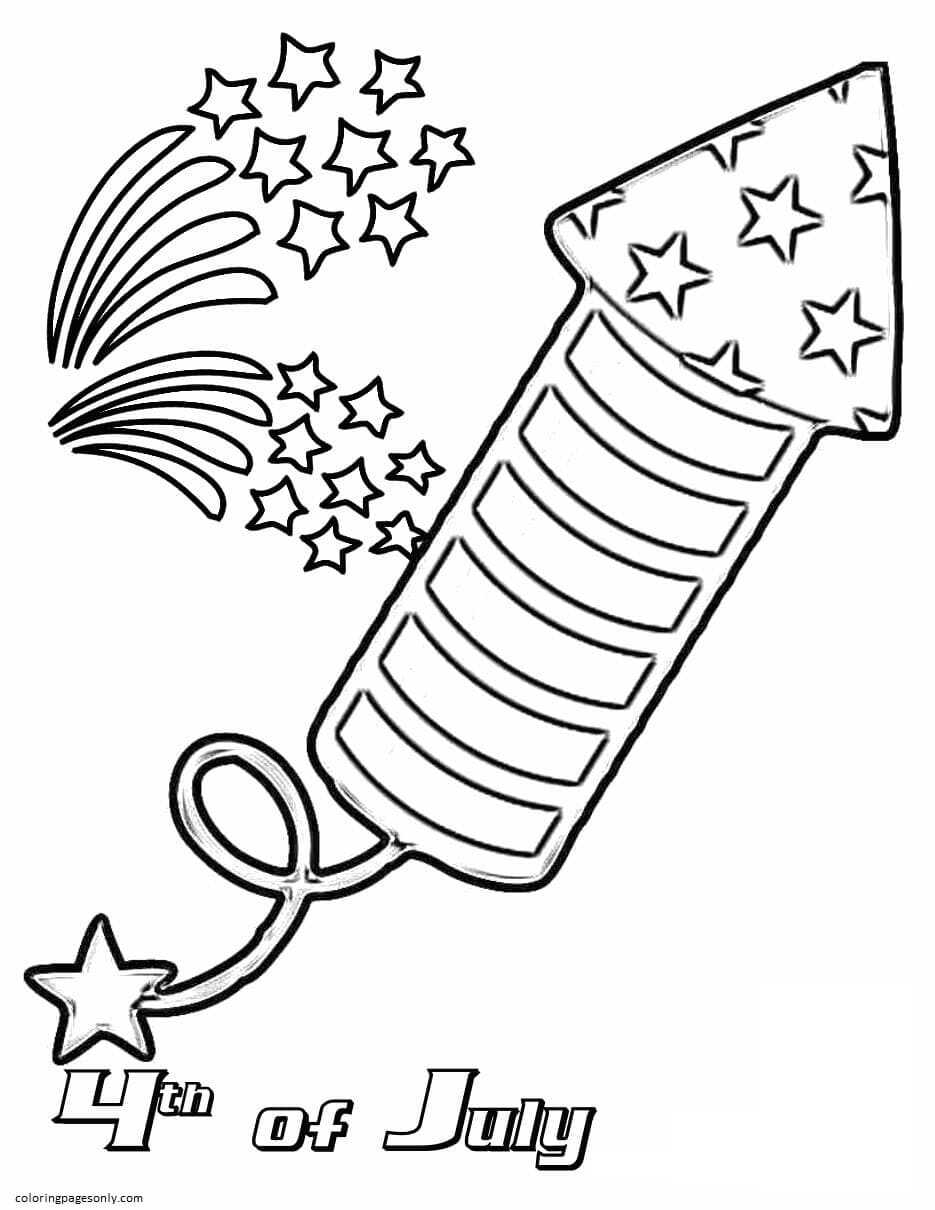 Fourth Of July Coloring Pages Fireworks Shows