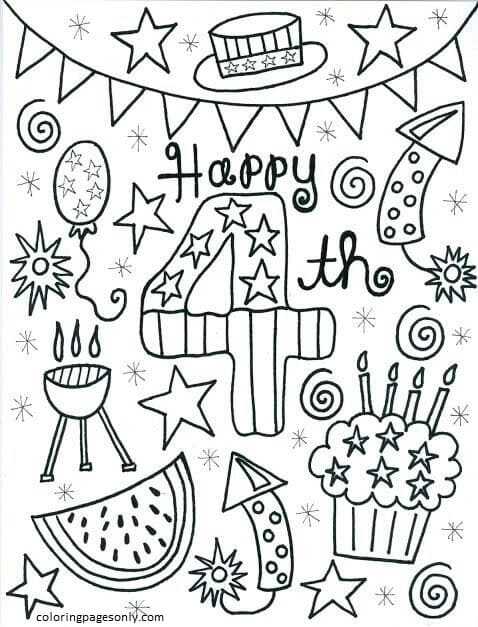 Fourth of July 1 Coloring Pages