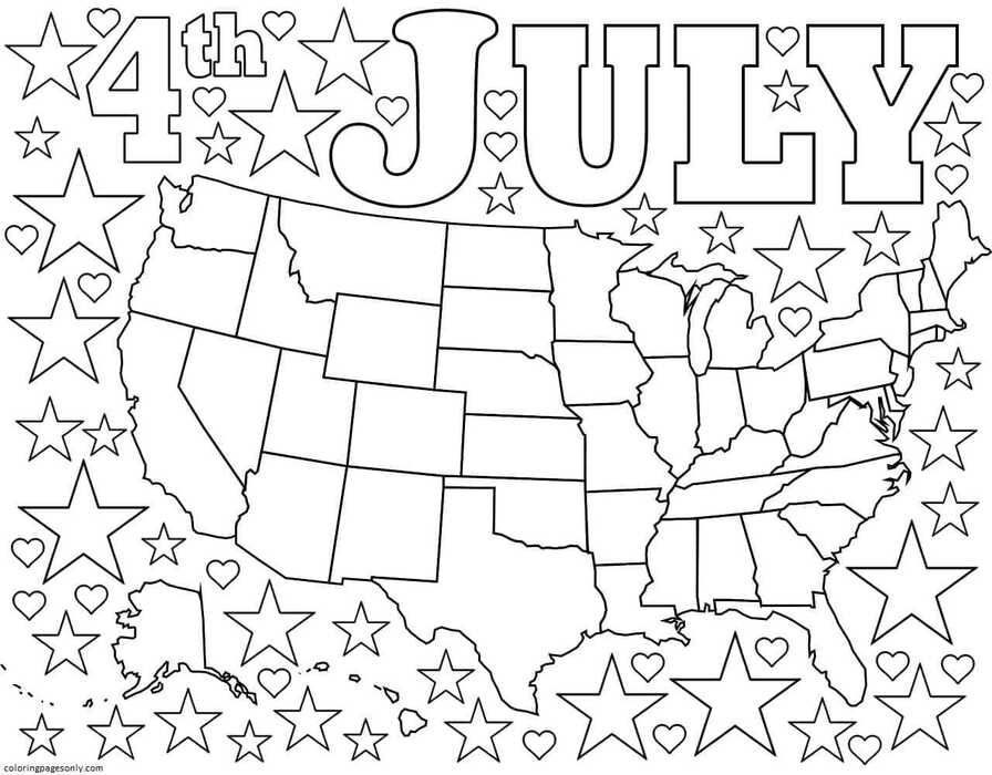 Freedom and Independence Day Coloring Page