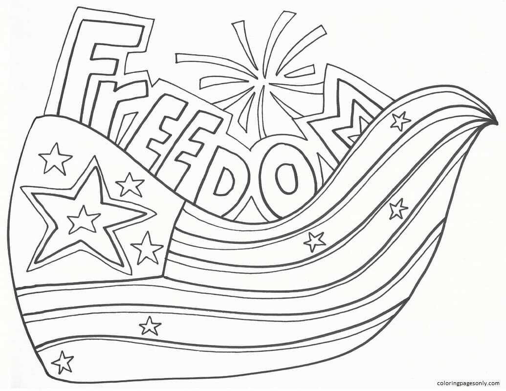 Freedom flag 1 Coloring Page