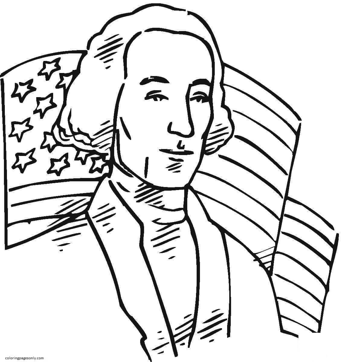George Washington first president of United States Coloring Page