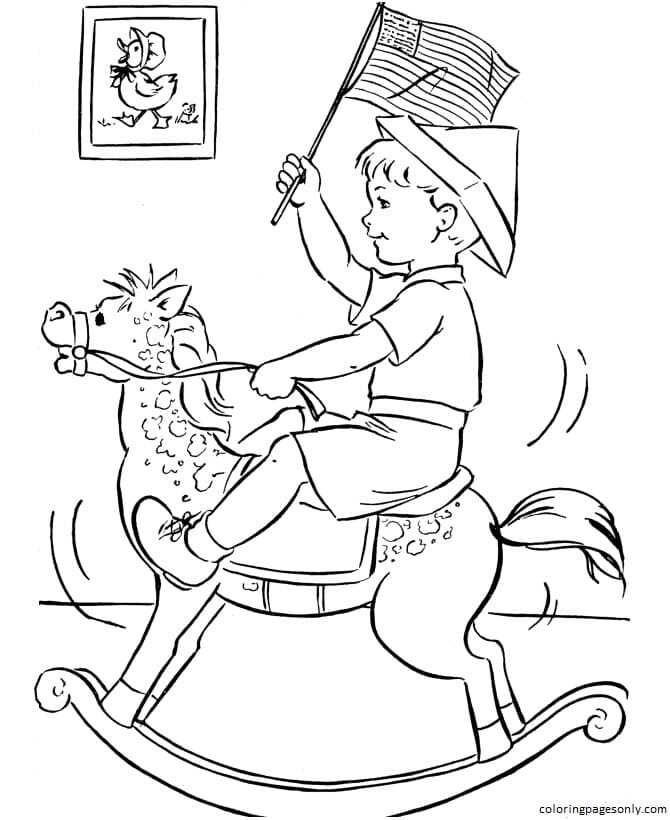 Happy 4th of July 6 Coloring Page