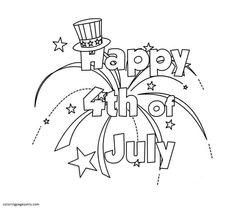 Happy 4th of July 8 Coloring Page