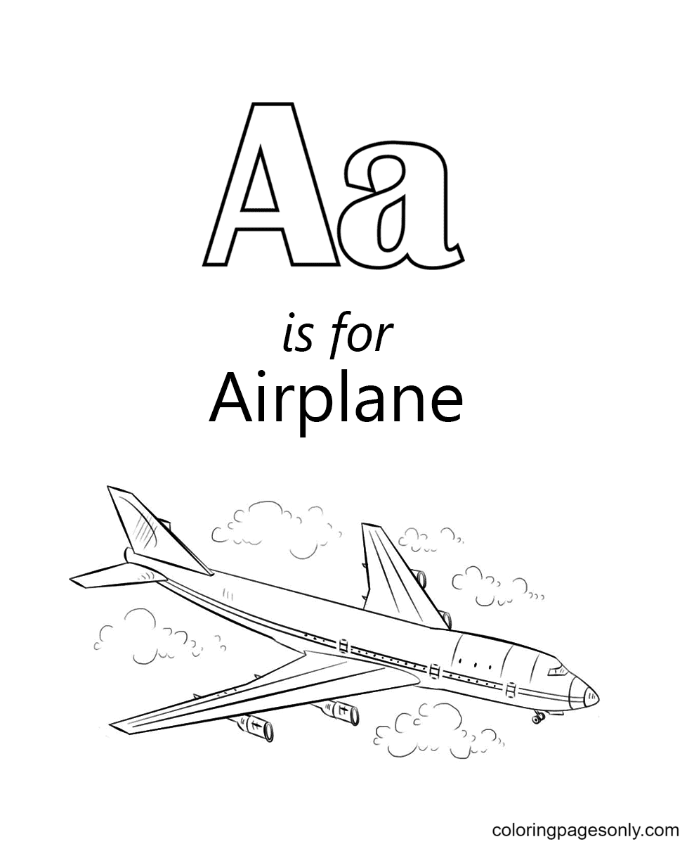 A steht für Flugzeug aus Buchstabe A