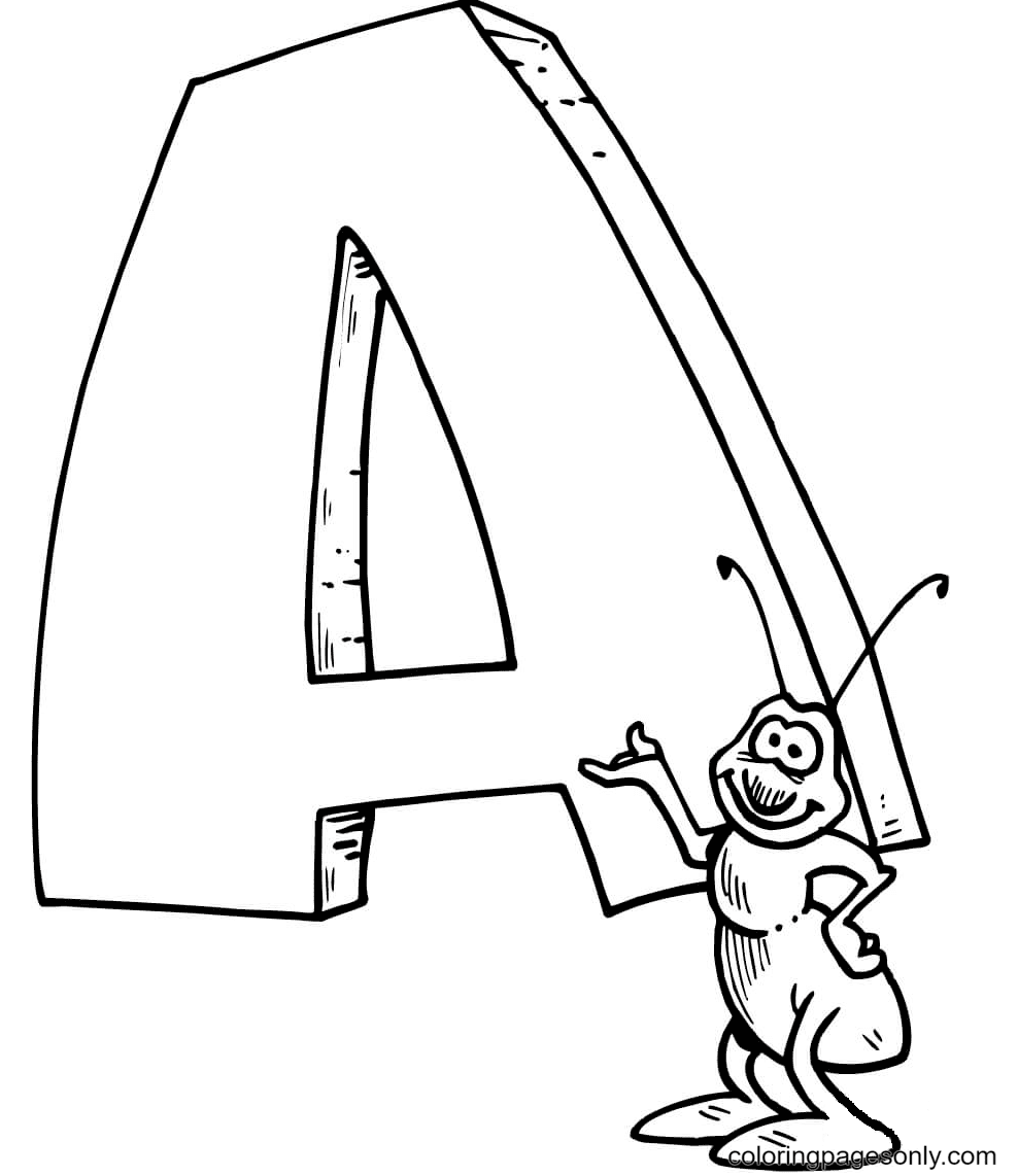 A is for Ant Coloring Pages