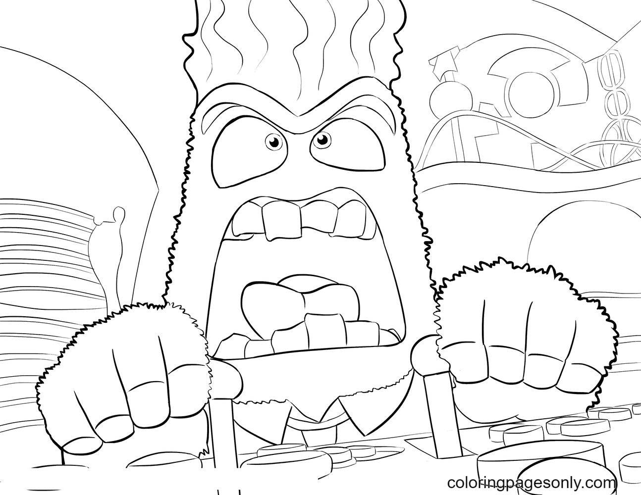 Anger Inside Out Disney Coloring Pages