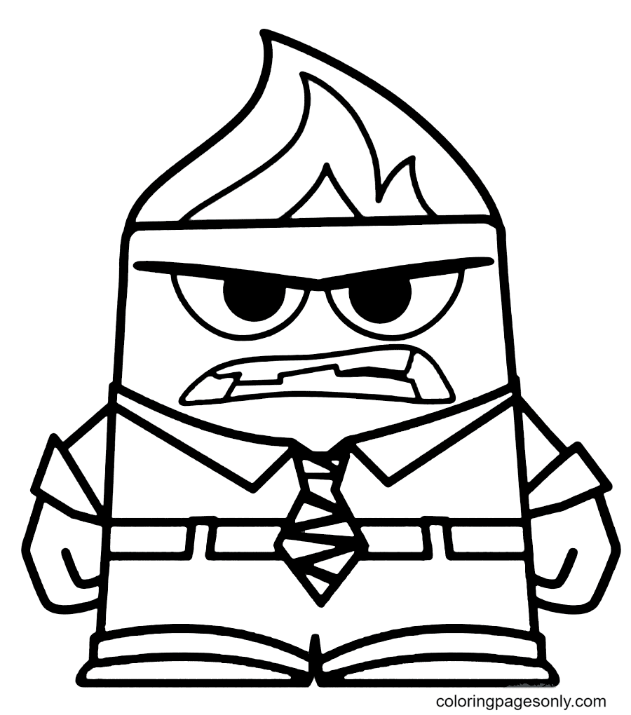 Anger from Disney Pixar Inside Out Coloring Page