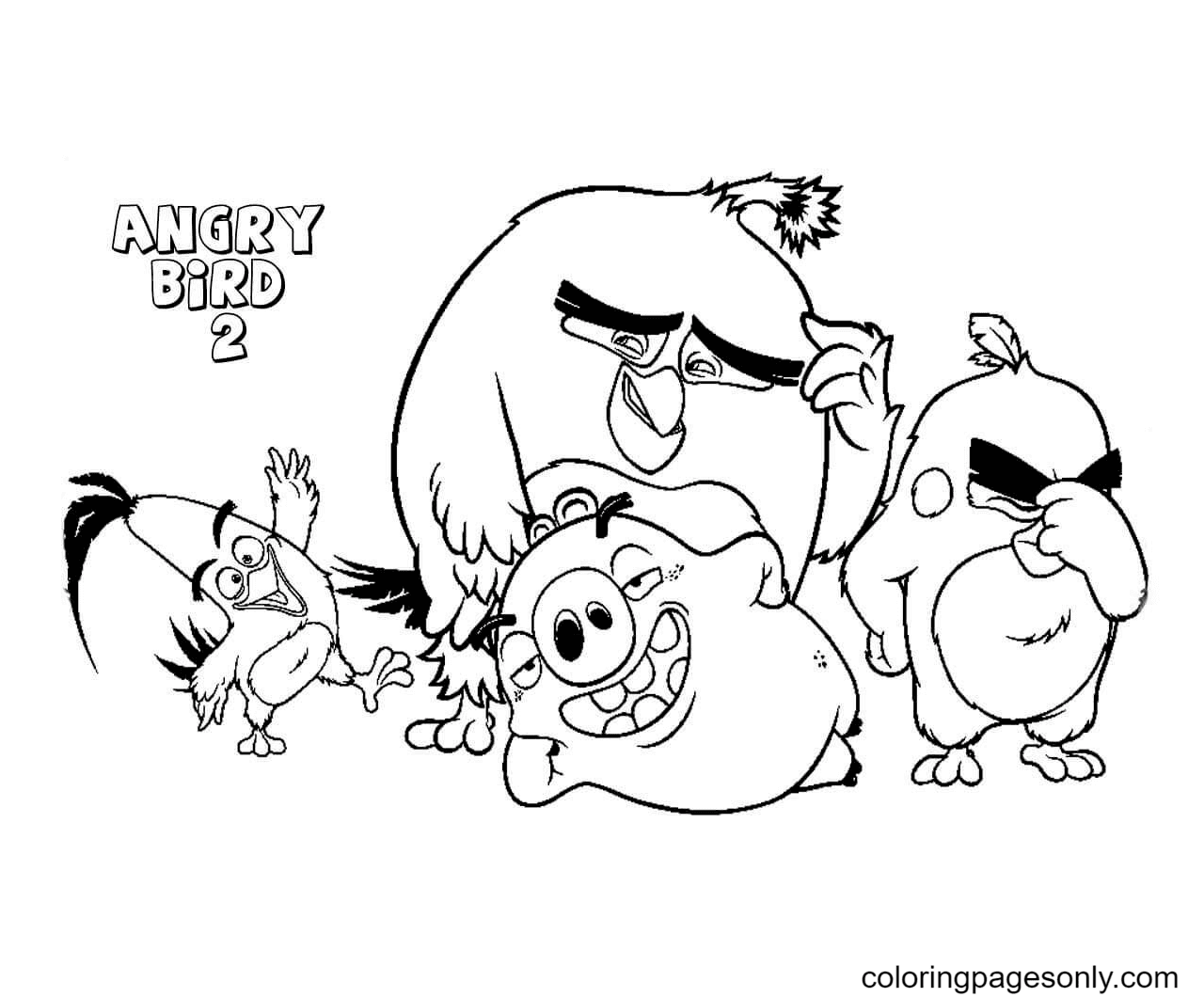 Angry Birds Free Printable Coloring Page