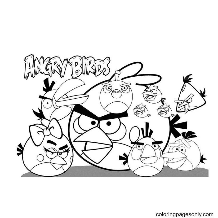 Angry Birds Friends Together Coloring Page