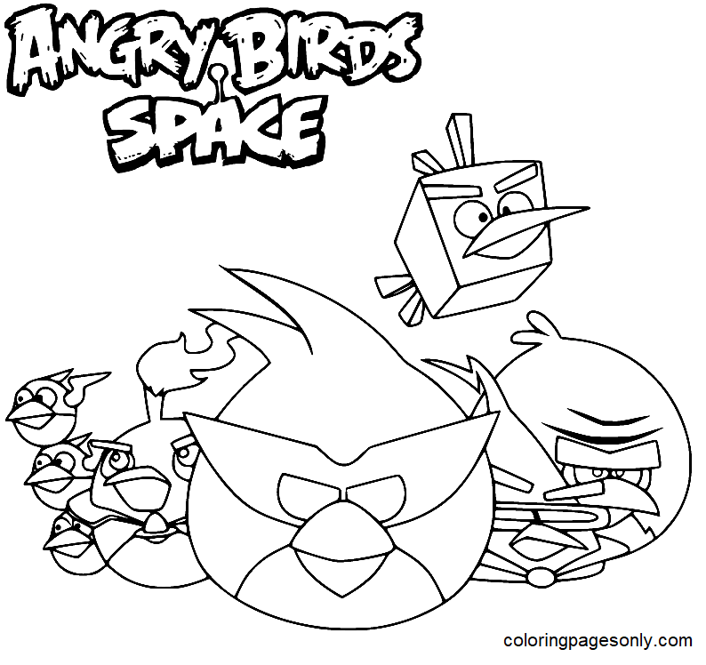 Espace Angry Birds imprimable à partir de l'espace Angry Birds