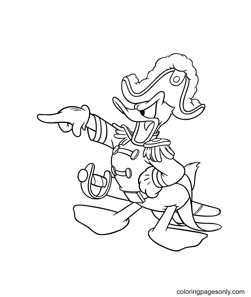 Angry Donald Duck As Emperor Coloring Page