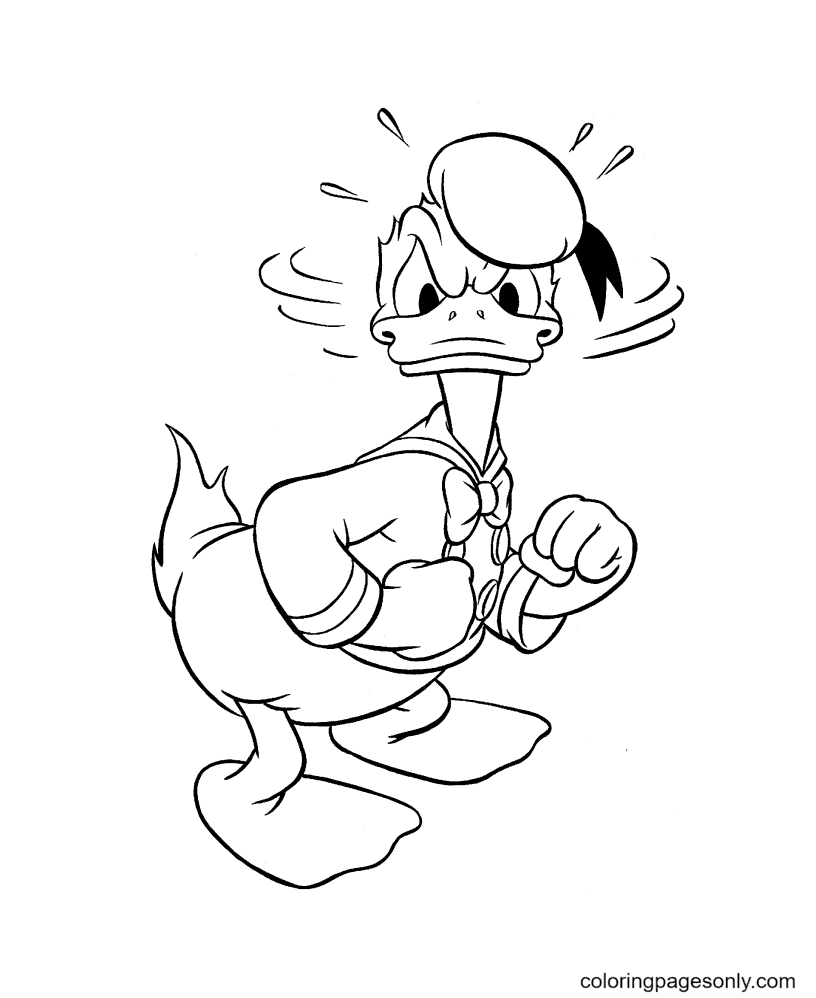 Angry Donald Duck Coloring Page