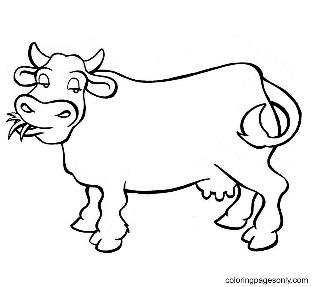 Vaca-animal Página Para Colorear