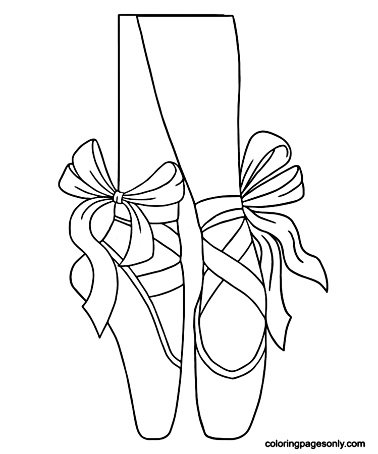 Ballet Pointe Shoes - Free Printable Coloring Pages