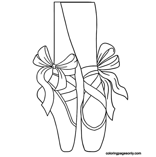 Ballet Pointe Shoes Coloring Page