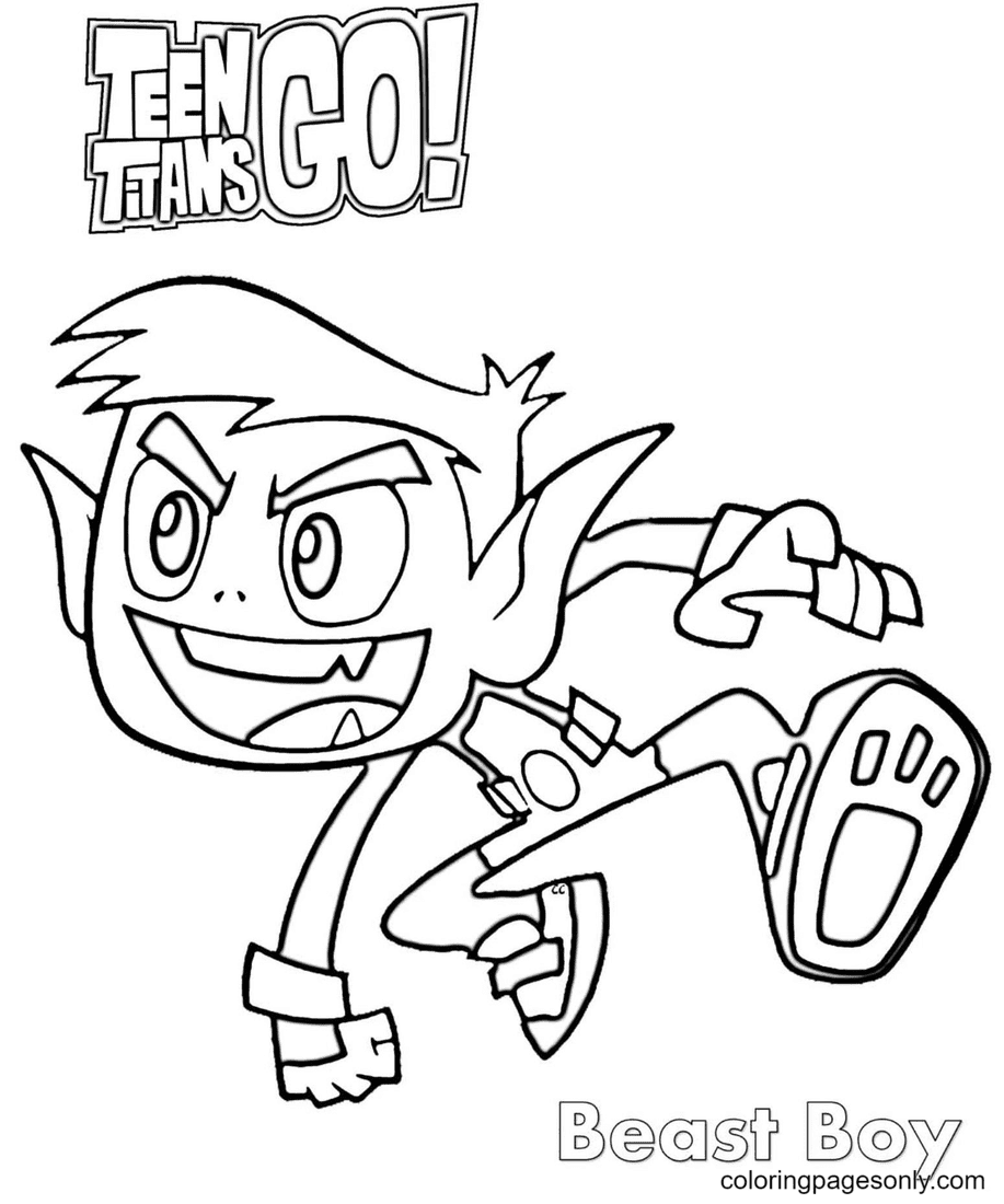 Beast Boy Teen Titans Go Coloring Page