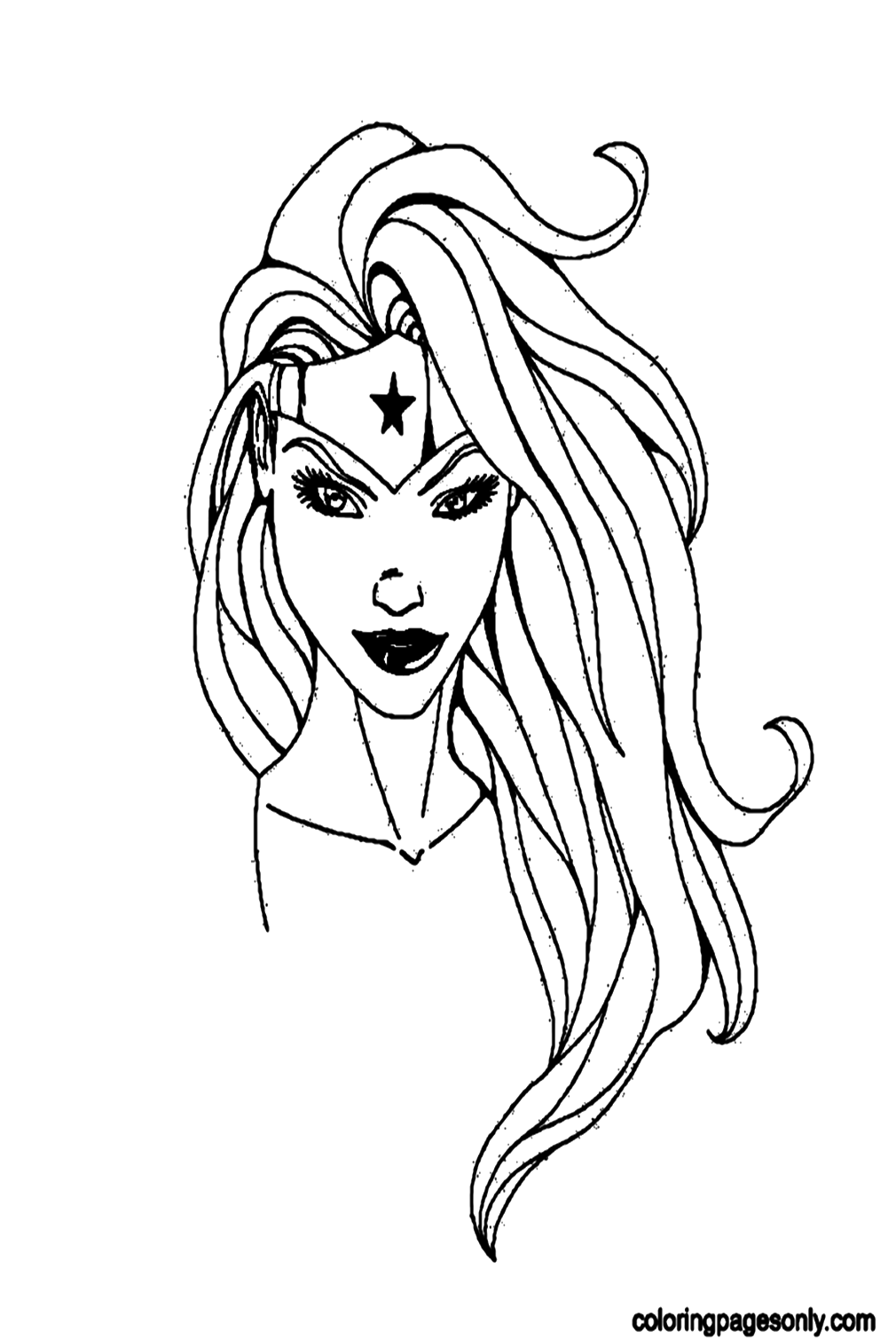 Beautiful Smile Of Wonder Woman Coloring Pages
