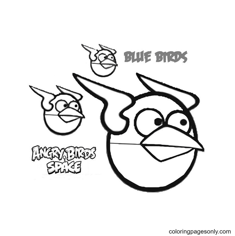 Blue Birds from Space Coloring Page