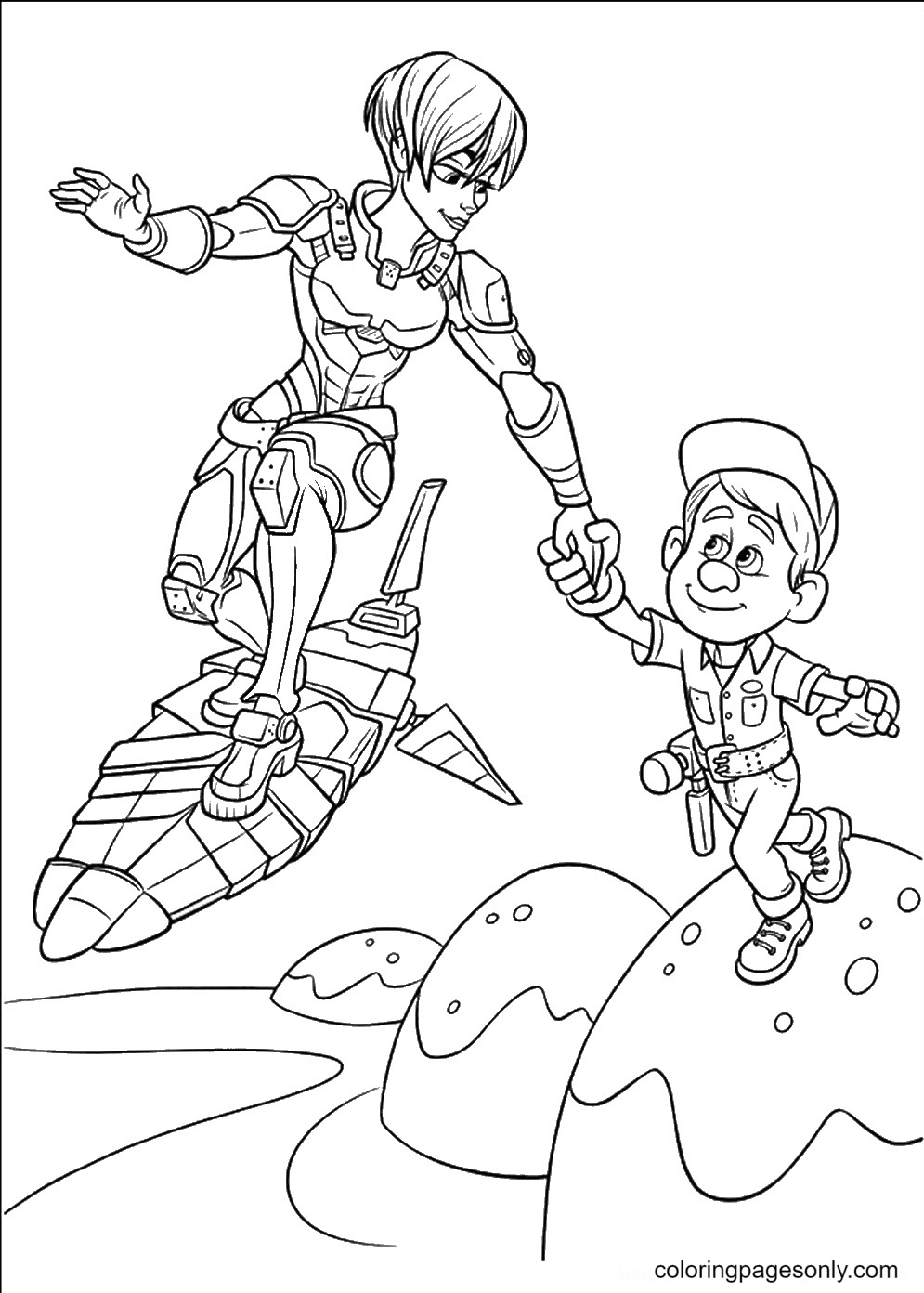 Calhoun and Felix Coloring Pages