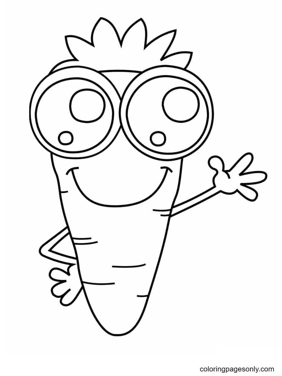 Carrot Kawaii Coloring Pages