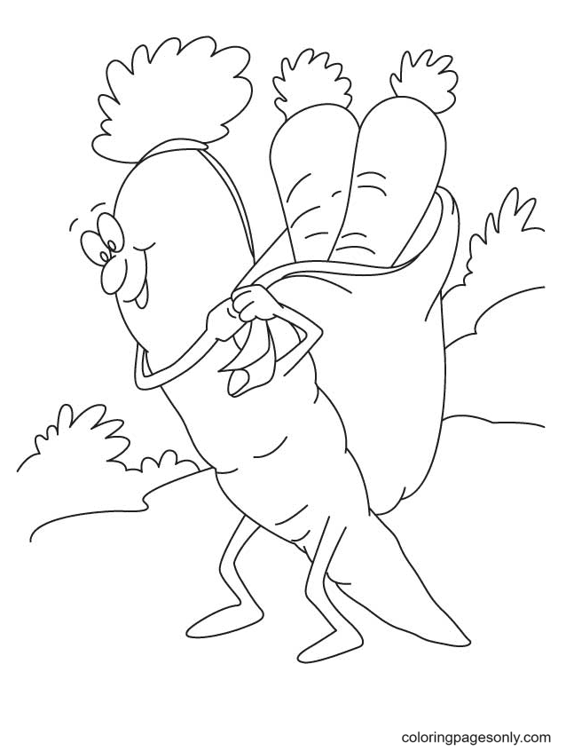 Carrot Carrying Carrots Coloring Page