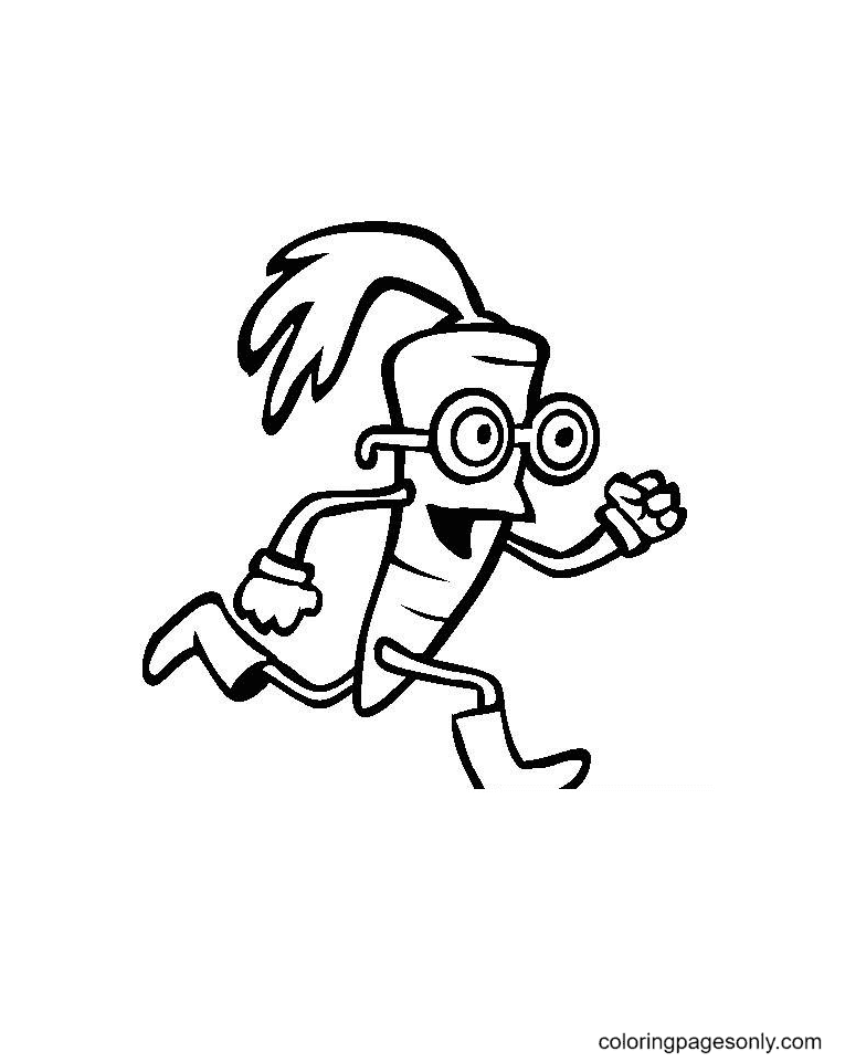 Carrot is running Coloring Page