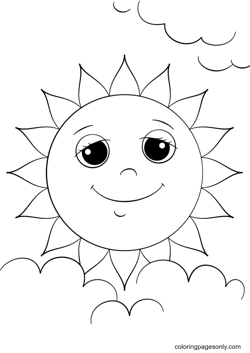 Personaje de dibujos animados del sol de Sun