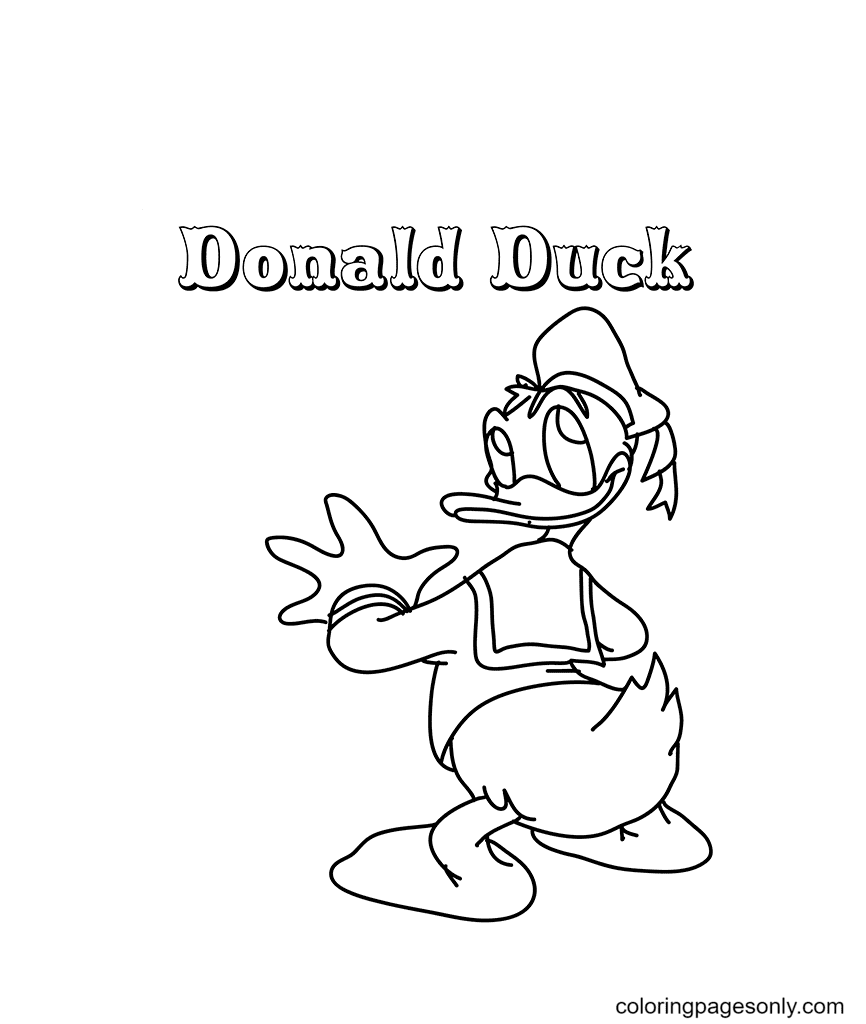Cartoon donald duck Coloring Page