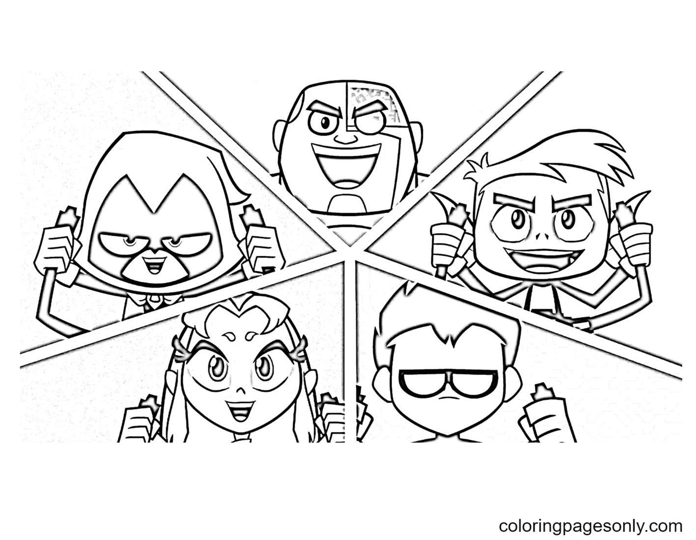 Characters Teen Titans Go Coloring Pages