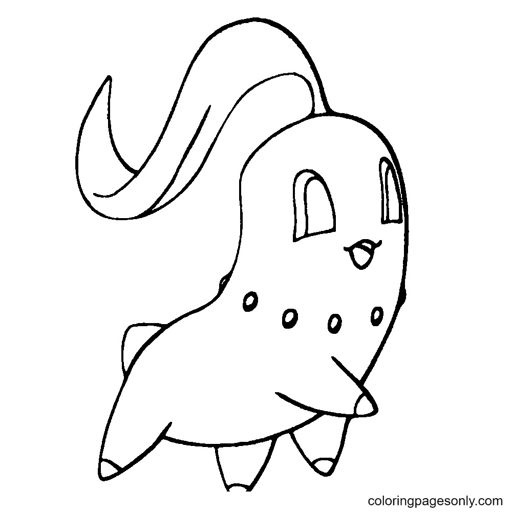 Chikorita Pokemon Funny Coloring Page