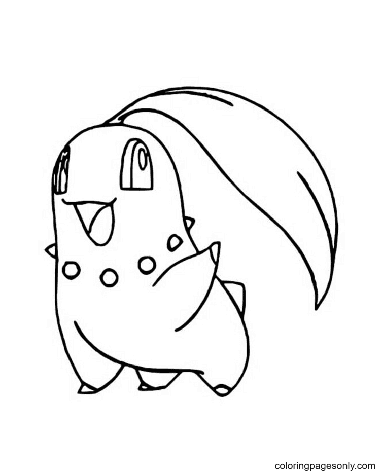 Chikorita afdrukbaar van Pokemon-personages