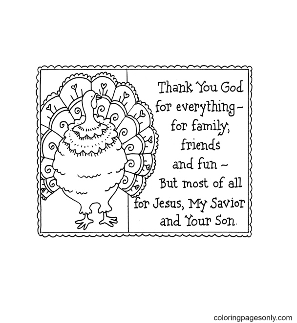 Christian Thanksgiving Coloring Page