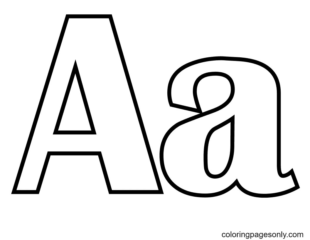 Classic Letter A Coloring Pages