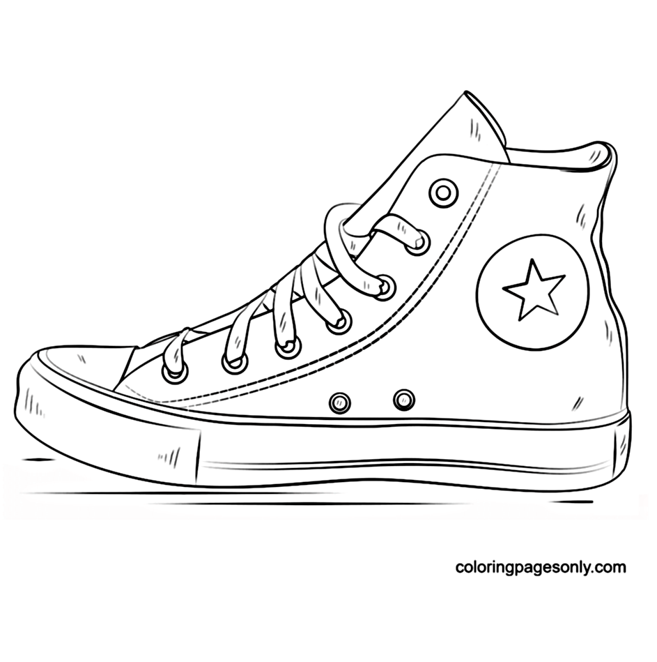 Converse Shoes Coloring Pages