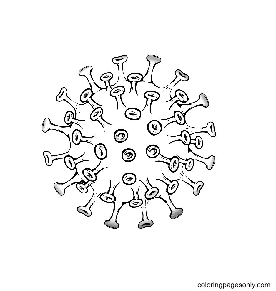 Corona Virus a microorganism that makes people sick Coloring Page